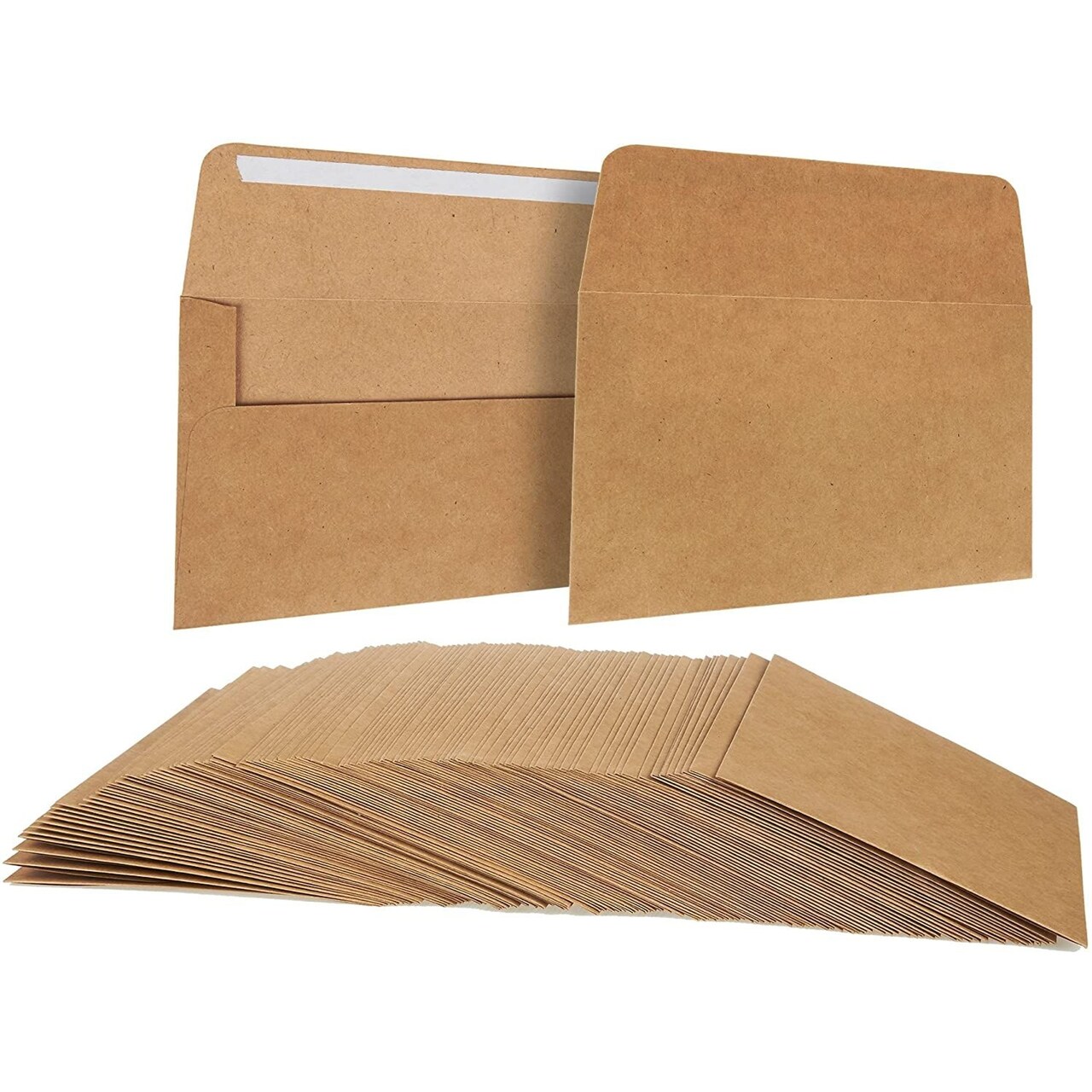 Juvale A6 Envelopes Bulk - 100-Count A6 Invitation Envelopes, Kraft Paper Envelopes for 4x6 Inch Wedding, Baby Shower, Party Invitations, Square-Flap Photo Envelopes, Brown, 6.5 x 4.75 x 0.1 Inches